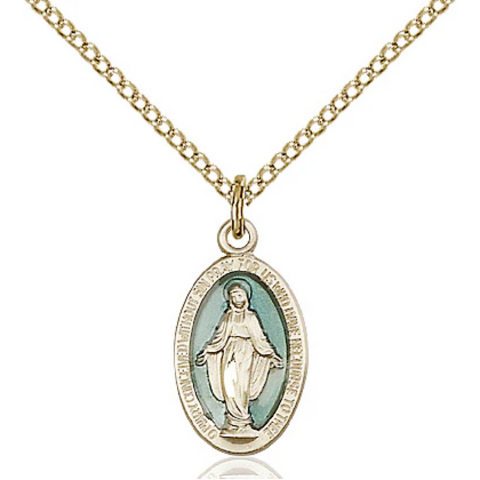 Miraculous Medal Necklace Gold Filled 18"
