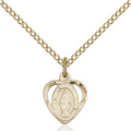 Miraculous Medal Necklace Gold Filled 18"