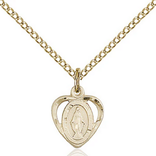 Miraculous Medal Necklace Gold Filled 18"