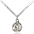 Miraculous Medal Necklace Sterling Silver 18"