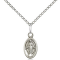 Miraculous Medal Necklace Sterling Silver 18"