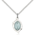 Miraculous Medal Necklace Sterling Silver 18"
