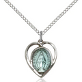 Miraculous Medal Necklace Sterling Silver 18"