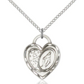Miraculous Medal Necklace Sterling Silver 18"
