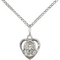 Miraculous Medal Necklace Sterling Silver 18