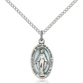 Miraculous Medal Necklace Sterling Silver 18"