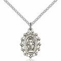 Miraculous Medal Necklace Sterling Silver 18"