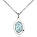 Miraculous Medal Necklace Sterling Silver 18"