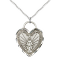 Miraculous Medal Necklace Sterling Silver 18"