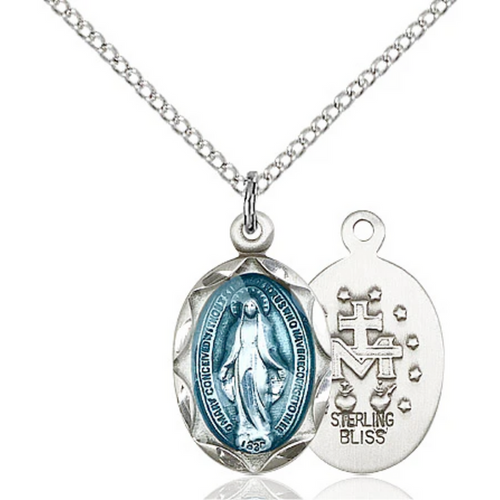 Miraculous Medal Sterling Silver 18"