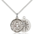 Miraculous Medal Sterling Silver 18"