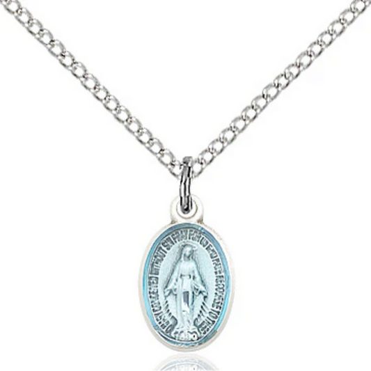 Miraculous Medal Sterling Silver 18"