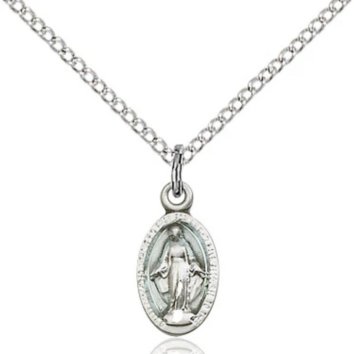 Miraculous Medal Sterling Silver 18"
