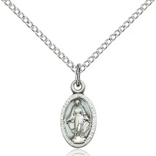 Miraculous Medal Sterling Silver 18"