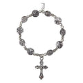 Miraculous Medal Stretch Bracelet Silver 7"L
