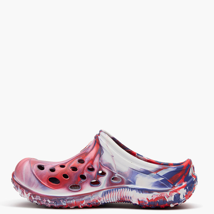 Colorful clog shoe on a white background