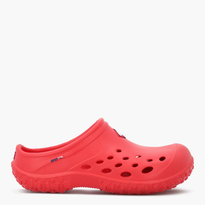 Muckster Lite Liberty Men's Clog MMLCMU60  red clog shoe on a white background