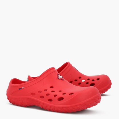 Muckster Lite Liberty Men's Clog MMLCMU60  red clog shoe on a white background