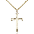 Nail Cross Necklace Gold Filled 18"