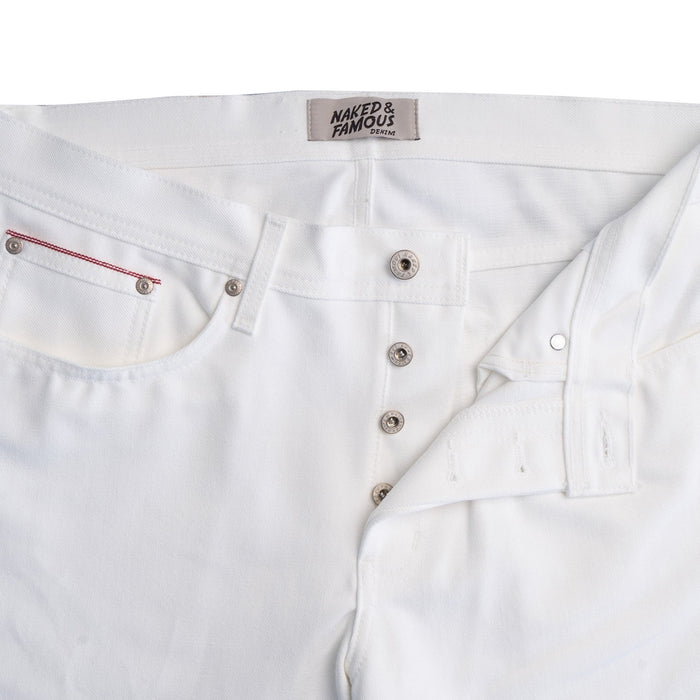 Naked and Famous Denim True Guy The Iceberg Selvedge - White