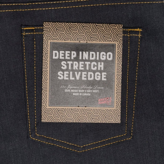 Naked and Famous Denim Weird Guy Deep Indigo Stretch Selvedge - Indigo