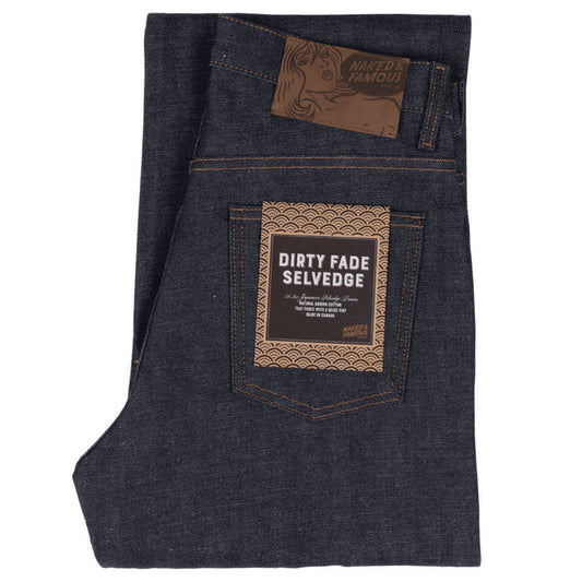 Naked and Famous Denim Weird Guy Dirty Fade Denim Jeans - Indigo
