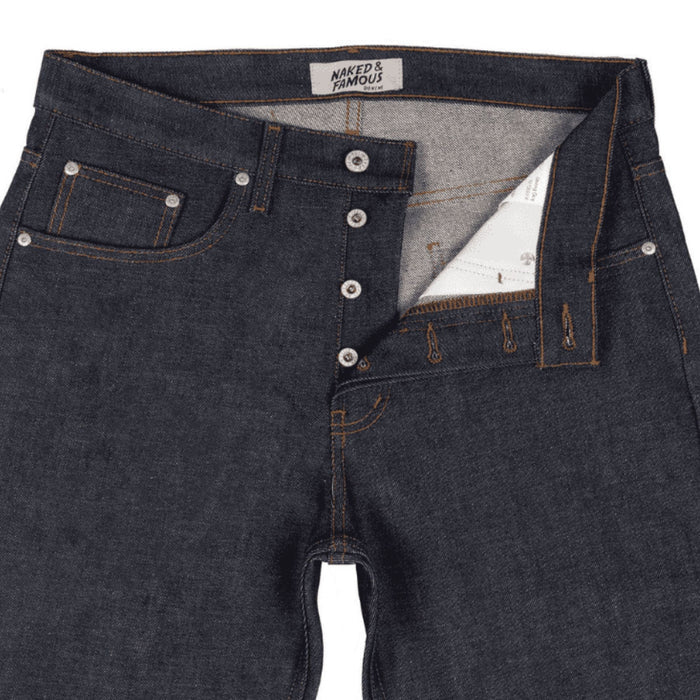 Naked and Famous Denim Weird Guy Dirty Fade Denim Jeans - Indigo