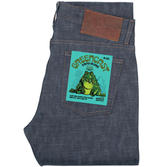 Naked and Famous Denim Weird Guy Greencast Stretch Selvedge - Indigo