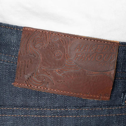 Naked and Famous Denim Weird Guy Greencast Stretch Selvedge - Indigo