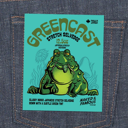 Naked and Famous Denim Weird Guy Greencast Stretch Selvedge - Indigo