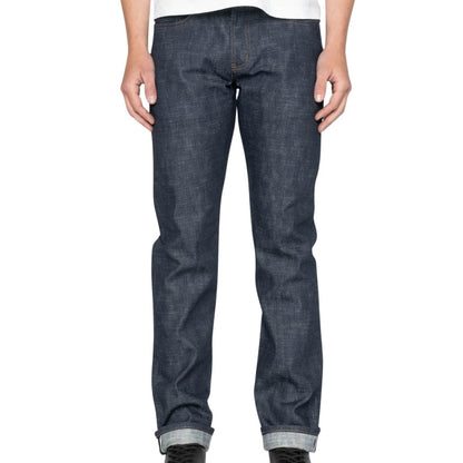 Naked and Famous Denim Weird Guy Greencast Stretch Selvedge - Indigo