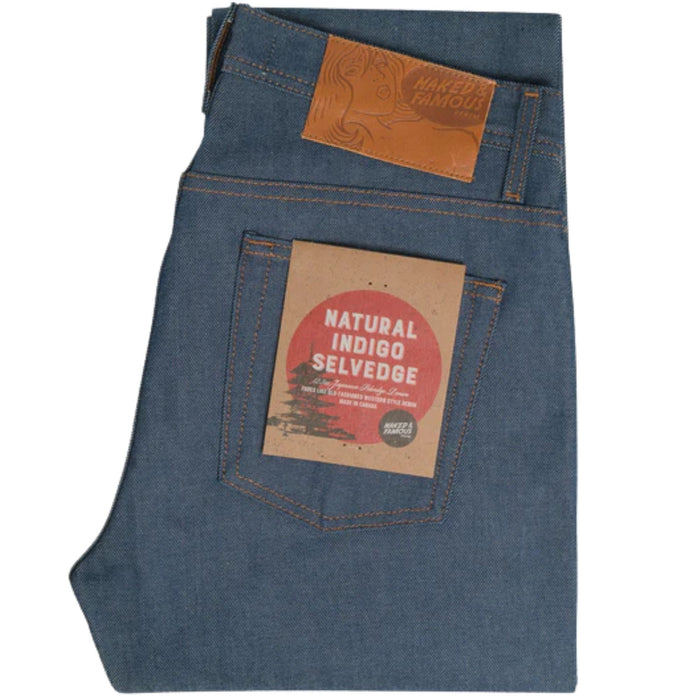 Naked and Famous Denim Weird Guy Natural Indigo Selvedge - Indigo