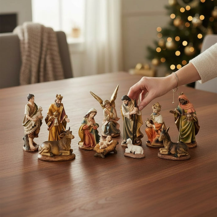 Nativity in Color 6"H 11pc Set