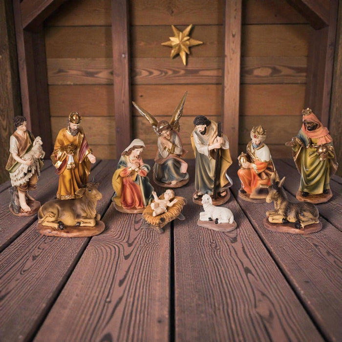 Nativity in Color 6"H 11pc Set