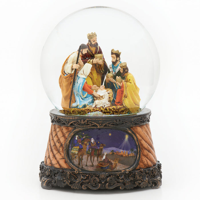 Nativity Musical Snow Globe 6"H
