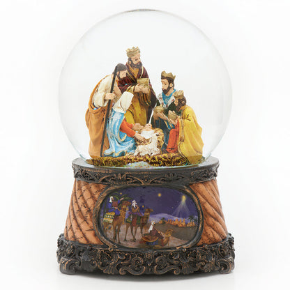 Nativity Musical Snow Globe 6"H