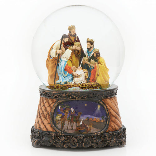 Nativity Musical Snow Globe 6"H