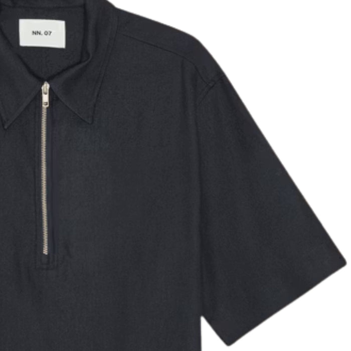 NN07 Bruno Linen Blend Polo - Deep Navy