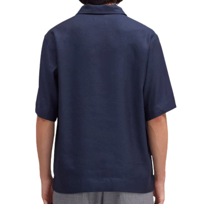 NN07 Bruno Linen Blend Polo - Deep Navy