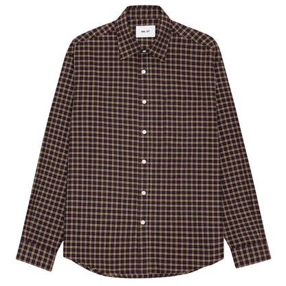 NN07 Deon Shirt - Bordeaux Check