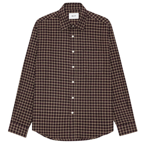 NN07 Deon Shirt - Bordeaux Check