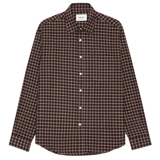 NN07 Deon Shirt - Bordeaux Check