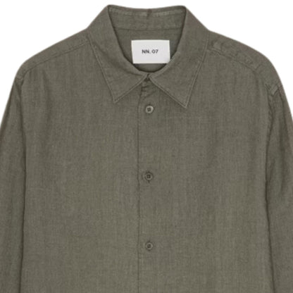 NN07 Enzo Classic Collar Linen Shirt - Capers