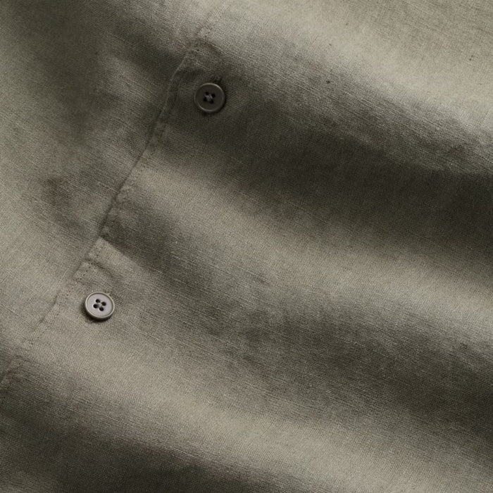 NN07 Enzo Classic Collar Linen Shirt - Capers