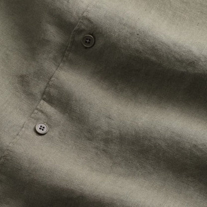 NN07 Enzo Classic Collar Linen Shirt - Capers