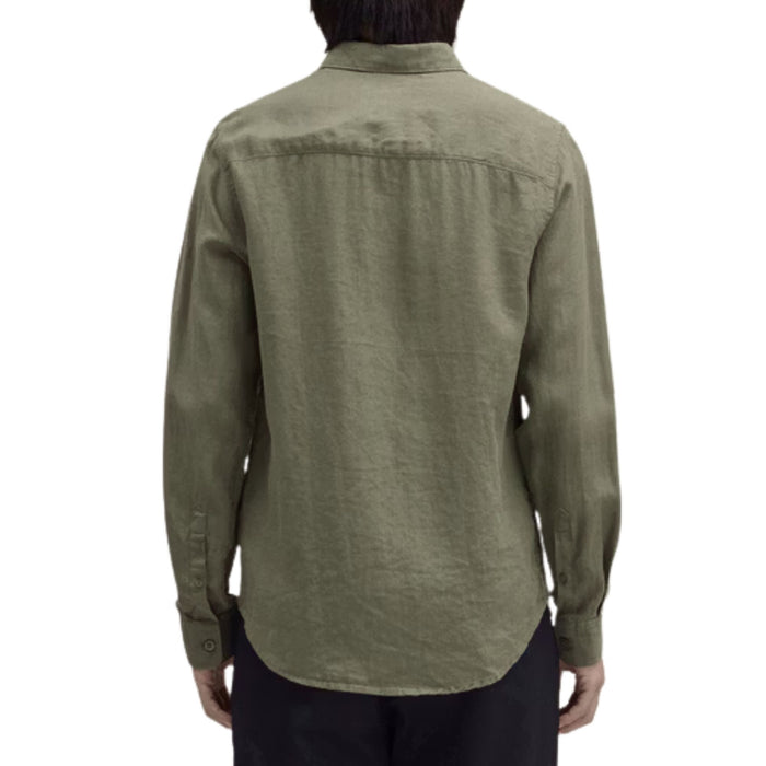 NN07 Enzo Classic Collar Linen Shirt - Capers