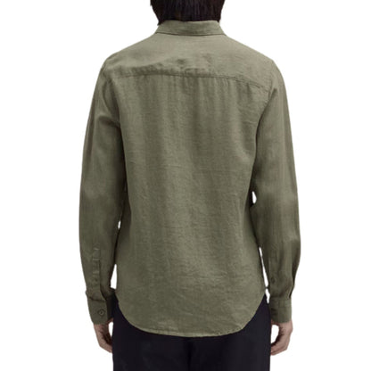 NN07 Enzo Classic Collar Linen Shirt - Capers