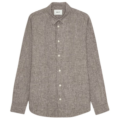 NN07 Enzo Classic Collar Linen Shirt - Clay