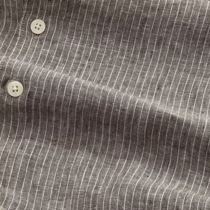 NN07 Enzo Classic Collar Linen Shirt - Clay
