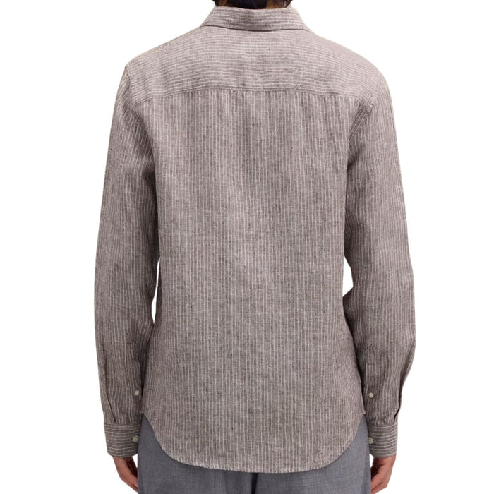 NN07 Enzo Classic Collar Linen Shirt - Clay